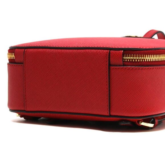 Prada Rucksack Backpack Saffiano Lux Triangular Logo Plate Forco Red - Picture 2 of 7